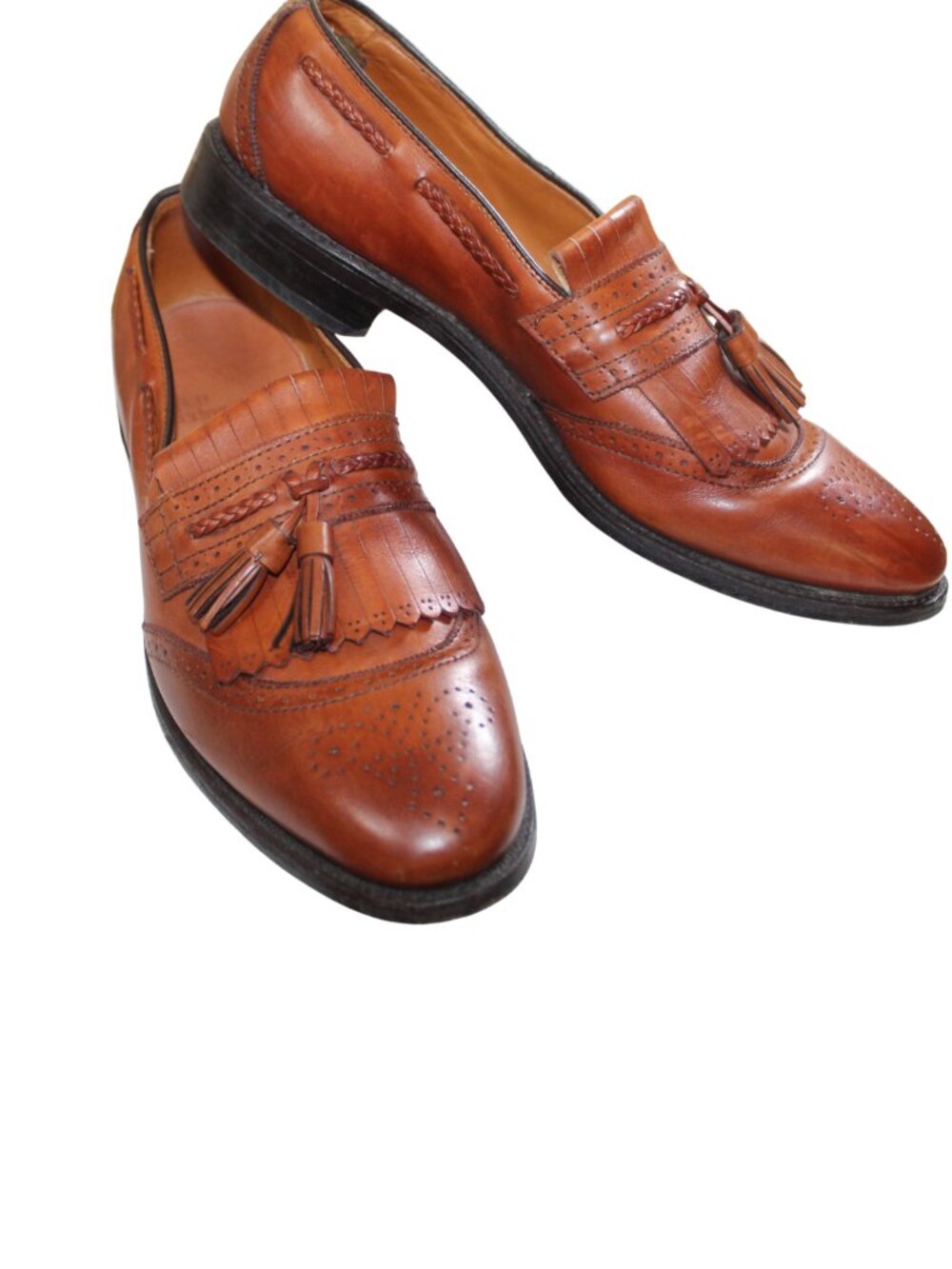 Allen Edmonds Bradenton Loafers Brown Leather Tassel Wingtip Dress Shoes 9.5A